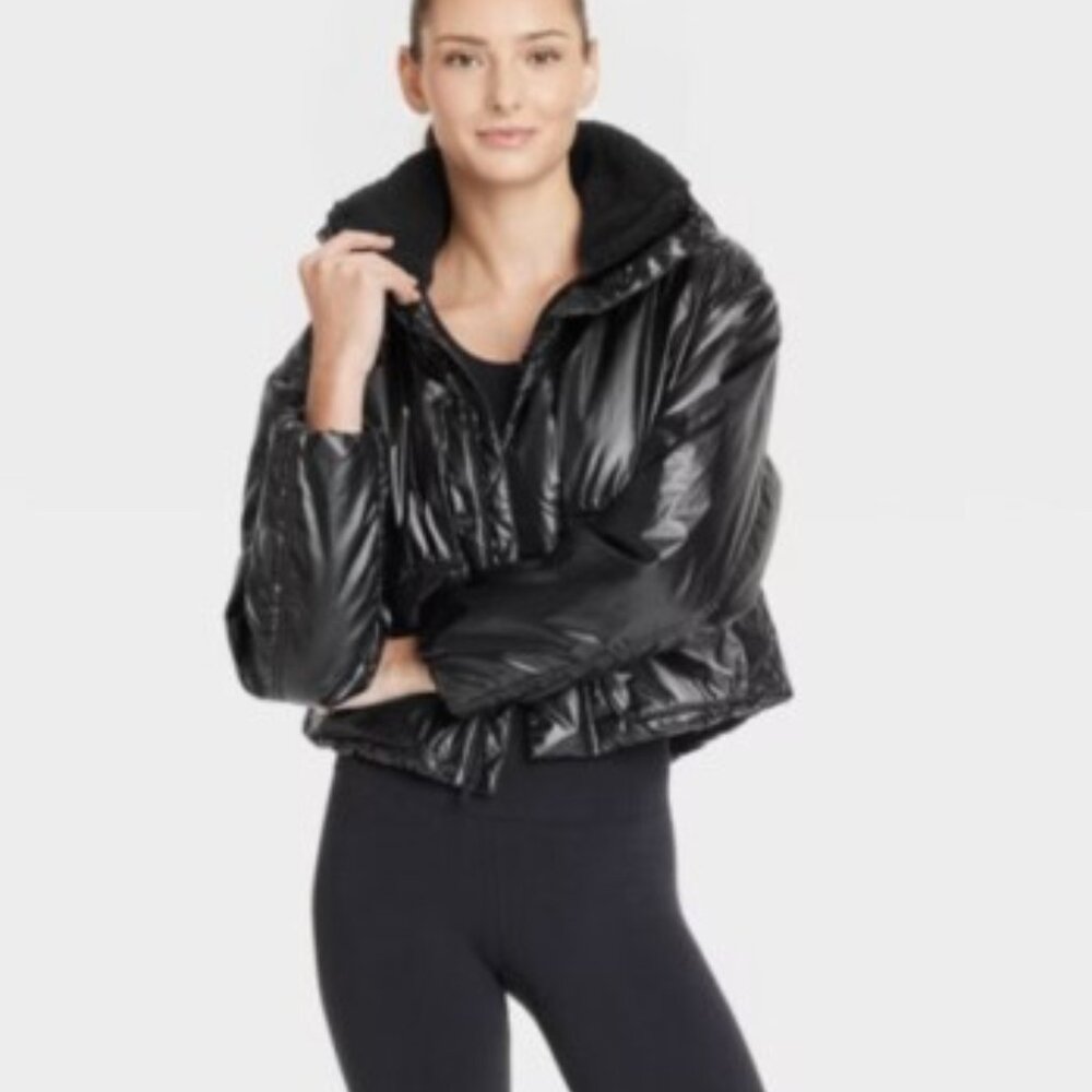 All in Motion Shiny Black Puffer Jacket